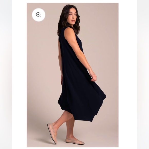 Sympli Sleeveless Slant Pocket Dress Resort Navy 2888NWT Size 10 - Picture 2 of 9